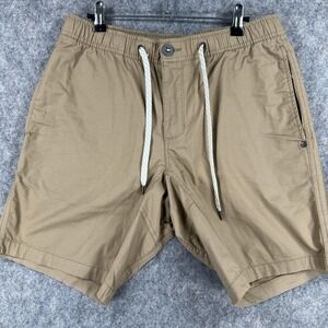 Vuori Ripstop Shorts Mens Medium Beige Cargo Elastic Drawstring Stretch V370